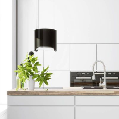 Globalo Design Arenoflow okap kuchenny 39 cm wyspowy czarny