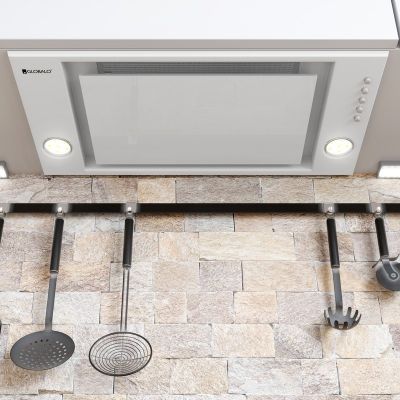 Globalo Design Desolero okap kuchenny 85 cm podszafkowy biały DESOLERO_90_1_WHITE