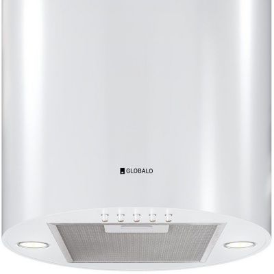 Globalo Design Lobelio okap kuchenny 39 cm wyspowy biały LOBELIO_39_1_WHITE