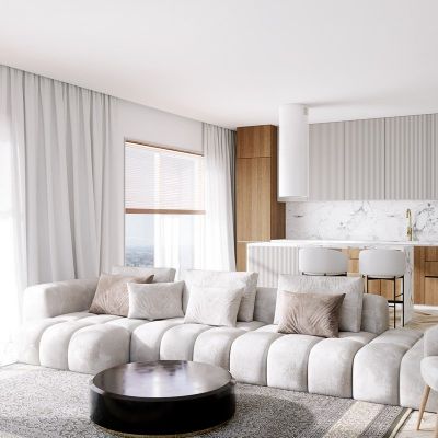 Globalo Design Lobelio okap kuchenny 39 cm wyspowy biały LOBELIO_39_1_WHITE