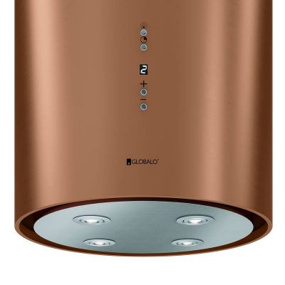 Globalo Exclusive Cylindro Isola okap kuchenny 39 cm wyspowy miedź mat CYLINDRO_ISOLA_39_7_MIEDZ_MAT