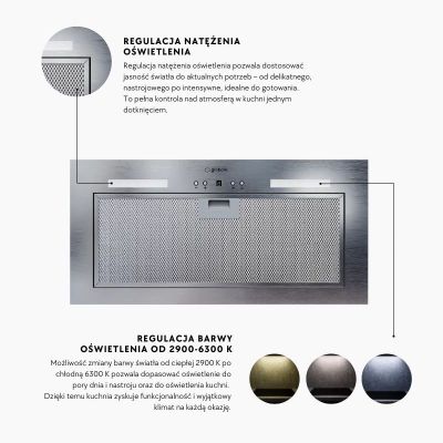 Globalo Silent Quality Flueris 60.1 okap kuchenny Inox Sensor Smell stal FLUERIS_60_1_INOX
