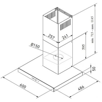Globalo Design Lonatio 60.2 okap kuchenny 60 cm kominowy biały LONATIO_60_2_WHITE