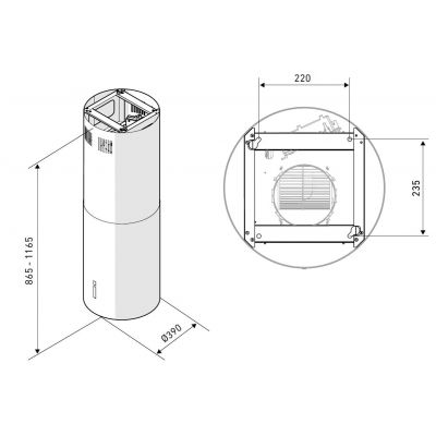 Globalo Silent Quality Miraya Isola okap kuchenny 39 cm wyspowy MIRAYA_ISOLA_39_1_BURGUNDY