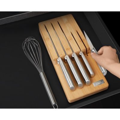 Joseph Joseph Elevate Steel zestaw noży 5 szt w organizerze bambus-stal 10563