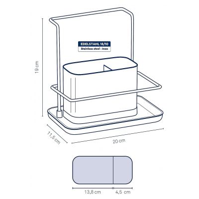 Kela Palita organizer 20x11,5x19 cm czarny/stal 12156