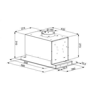 Maan Helios 60 Plus Gest Silent okap kuchenny 58 cm podszafkowy czarny OHEL60HGGC.S3.MC.KSB.SIL_EO