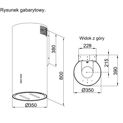 Maan Malwa 3D W835 Gest okap kuchenny 35 cm kominowy czarny OMALW835REGC.S3.MC.KSB.BLR_EO