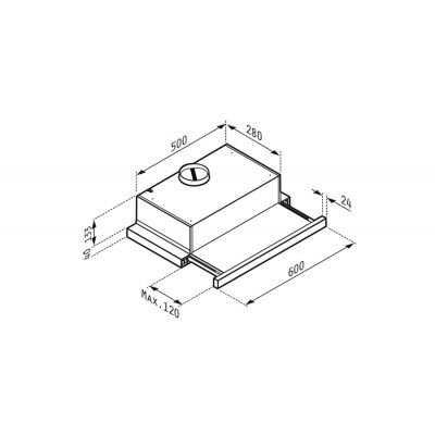 Pyramis Ecoline Sliding okap kuchenny 60 cm podszafkowy biały 065 040 001