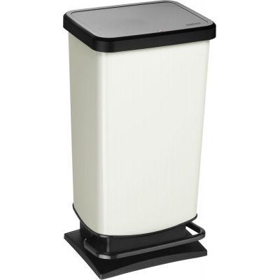 Rotho Paso IML pojemnik na odpady 40 l z pedałem czarny/biały 1754111007