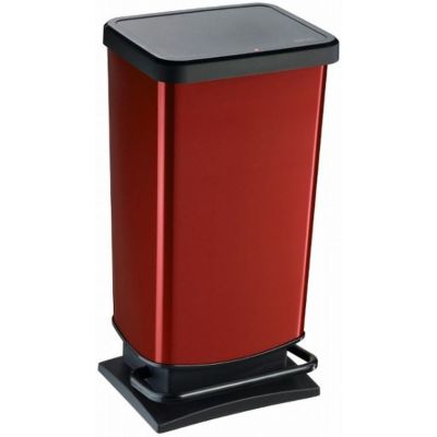 Rotho Paso IML pojemnik na odpady 40 l z pedałem czarny/czerwony 1754111008