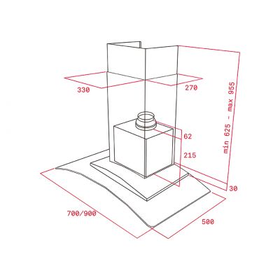 Teka Total okap kuchenny 70 cm ścienny stal
