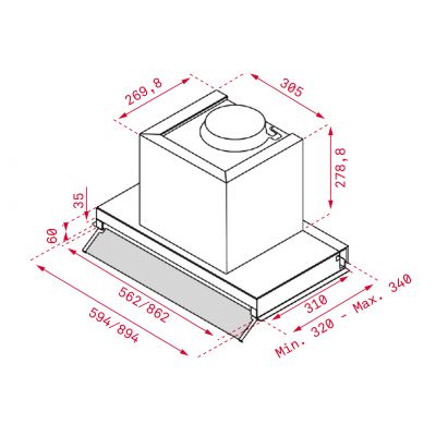 Teka Maestro okap kuchenny 90 cm podszafkowy stal