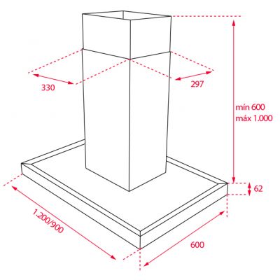Teka Maestro stelaż do okapu 120 cm Estructura DH2 ISLA 1285 stal 40484670