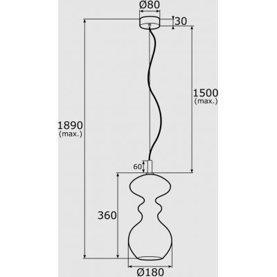 Argon Bilbao lampa wisząca 1x15W przezroczysty/mosiądz 4204