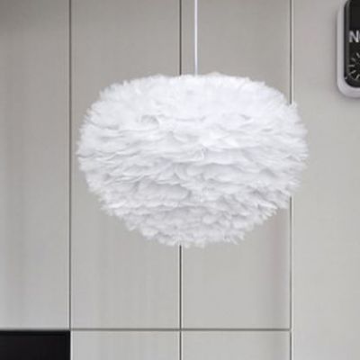 Abigali Feather lampa wisząca 1x40W biała CHUF-E27