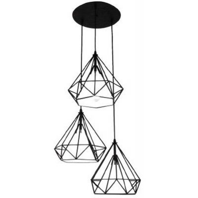 Abigali Diamond lampa wisząca 1x60W czarna/biała CHNR3-E27