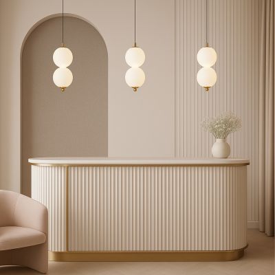 Abigali Pontti2 lampa wisząca 2x6 W złota-mleczna LWKM2