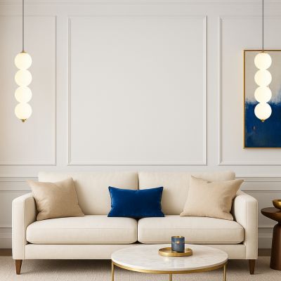 Abigali Pontti4 lampa wisząca 4x12 W złota-mleczna LWKM4