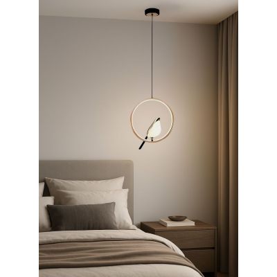 Abigali Bird lampa wisząca 1x18 W złota LWPB-OK