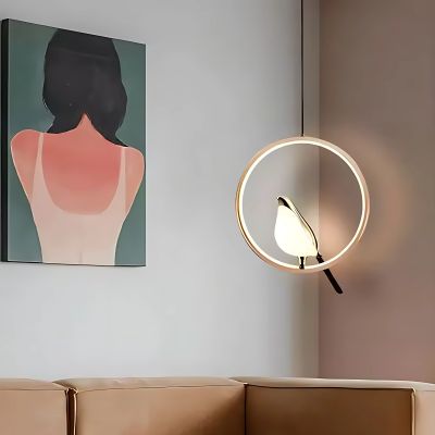 Abigali Bird lampa wisząca 1x18 W złota LWPB-OK