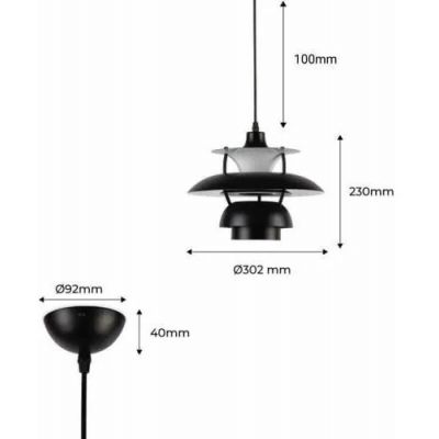 Abruzzo Retro lampa wisząca 1x20 W czarna ABR-APPLE-B