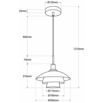 Abruzzo Retro lampa wisząca 1x20 W biała ABR-GRAMI