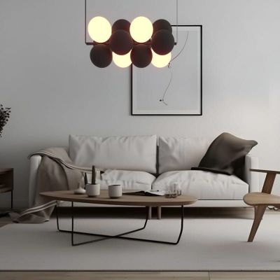 Abruzzo Vino lampa wisząca 4x12 W biała-czarna ABR-GRAPPA-H-S