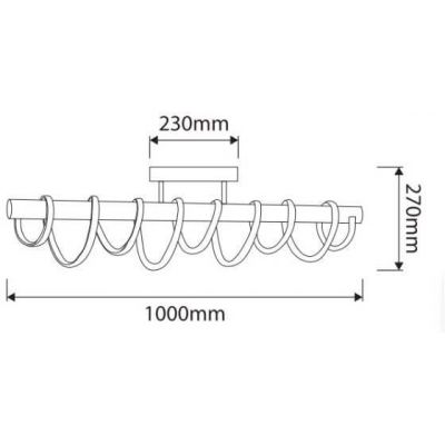 Abruzzo Spirali lampa podsufitowa 1x38 W złota ABR-HILTON-38W