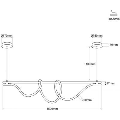 Abruzzo Spirali lampa wisząca 1x45 W złota ABR-HILTON-SG-38W