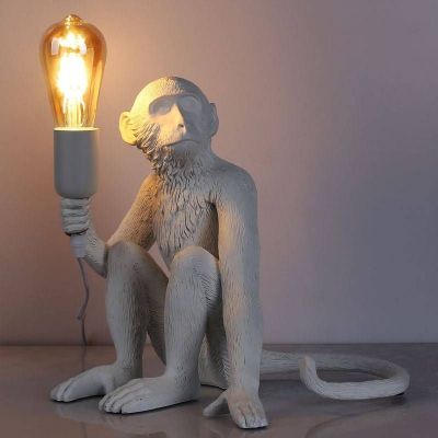 Abruzzo Monkey lampa stołowa 1x40 W biała ABR-KARD4-B