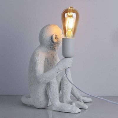 Abruzzo Monkey lampa stołowa 1x40 W biała ABR-KARD4-B