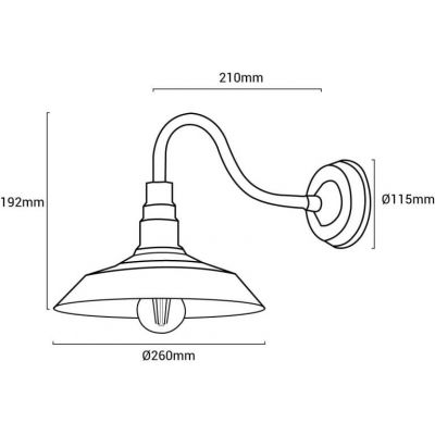 Abruzzo Retro kinkiet 1x20 W czarny ABR-KRI-E27-B