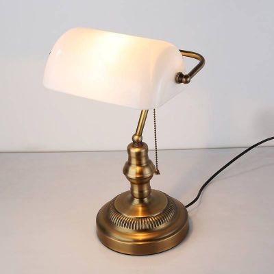 Abruzzo Bankierki lampa biurkowa 1x20 W biała-mosiądz ABR-LB-BANK-B