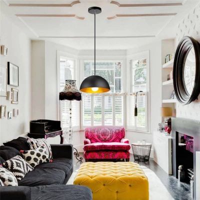 Abruzzo Retro lampa wisząca 1x20 W czarna-złota ABR-LGEO