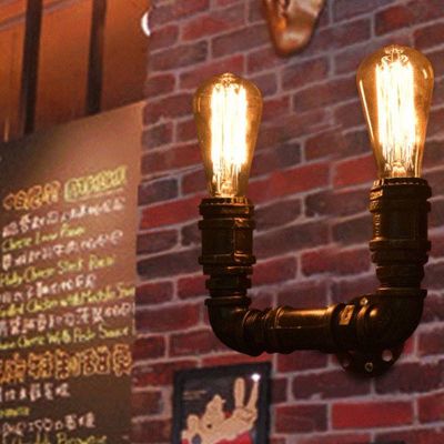 Abruzzo Tubo Retro kinkiet 1x40 W czarny ABR-LLK2RR-2XE27