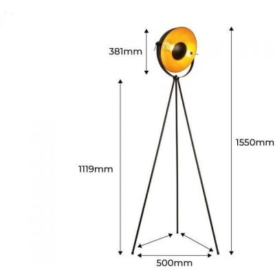 Abruzzo Versali lampa stojąca 1x20 W czarna-złota ABR-LPV-C