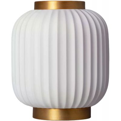 Abruzzo Porcellado lampa stołowa 1x40W biały/złoty ABR-LSPP-E14