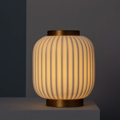 Abruzzo Porcellado lampa stołowa 1x40W biały/złoty ABR-LSPP-E14