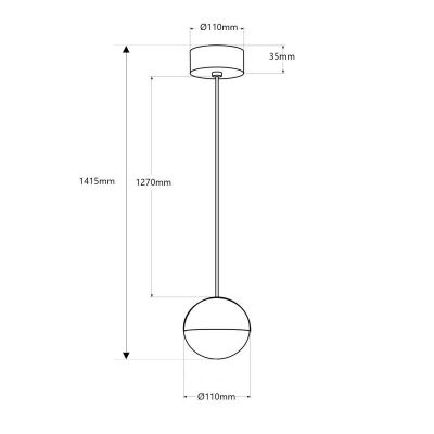Abruzzo Mica lampa wisząca 1x9 W biała ABR-LW-MIC-B
