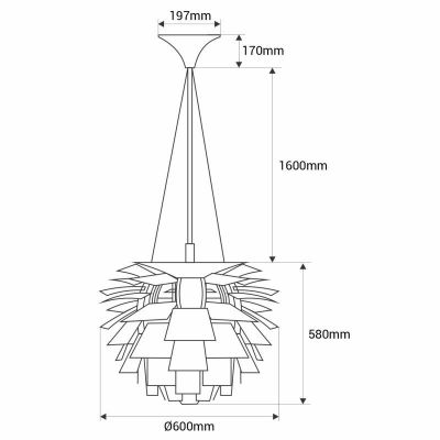 Abruzzo Prospettiva lampa wisząca 1x40 W brązowa ABR-LW-PRO-60