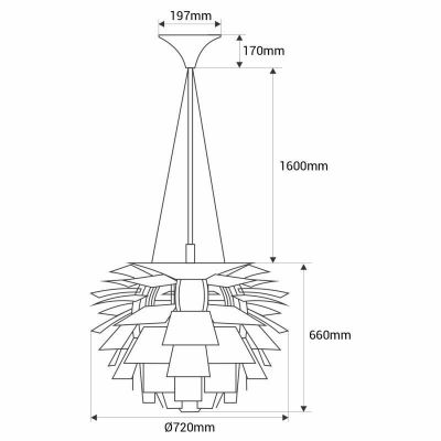 Abruzzo Prospettiva lampa wisząca 1x40 W brązowa ABR-LW-PRO-70