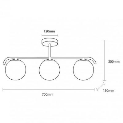 Abruzzo Milano lampa podsufitowa 3x20 W złota-mleczny ABR-LW3XE27M