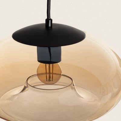 Abruzzo Tesoro Coco lampa wisząca 1x20W czarny/bursztynowy ABR-LWCM-E27