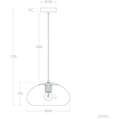 Abruzzo Tesoro Coco lampa wisząca 1x20W czarny/bursztynowy ABR-LWCM-E27