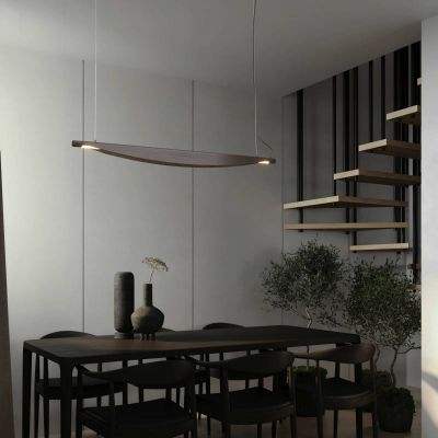 Abruzzo Japanese lampa wisząca 1x28 W czarna-brązowa ABR-LWJ-28W