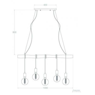 Abruzzo Cerveza lampa wisząca 5x40 W czarna ABR-LWL-5XE27
