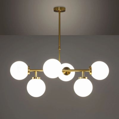 Abruzzo Milano Liguria lampa podsufitowa 6x40W złoty/klosz mleczny ABR-LWL-6XE27