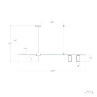 Abruzzo Cazzata lampa wisząca 3x20 W czarna ABR-LWL-CAZZ-B