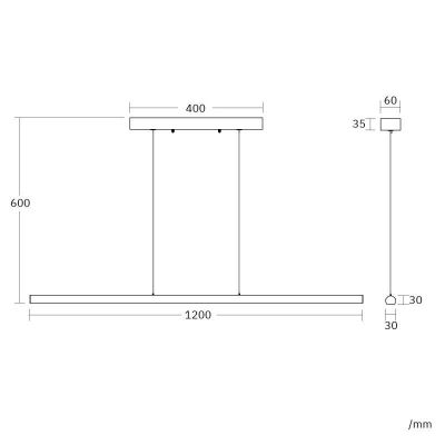 Abruzzo Arche lampa wisząca 1x30 W czarna ABR-LWL-CCT-ARC-C